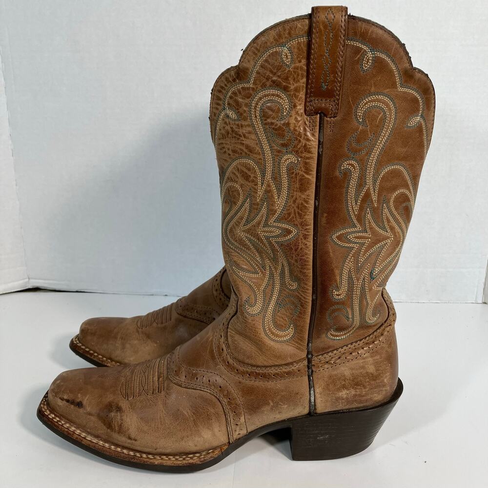 Ariat Legend Boots Sqaure Toe Cowgirl Boots WORN